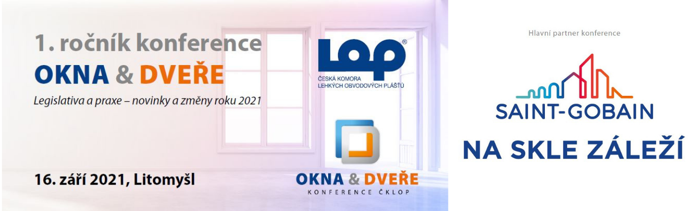 Pozvánka na Konferenci čklop 2021, legislativa 2021, Konference okna a dveře