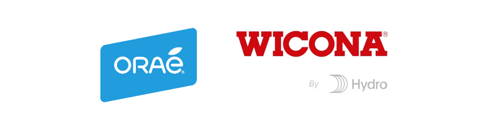 Pozvánka na online webinář UDRŽITELNÁ ŘEŠENÍ PRO FASÁDY. Orae + Wicona logo
