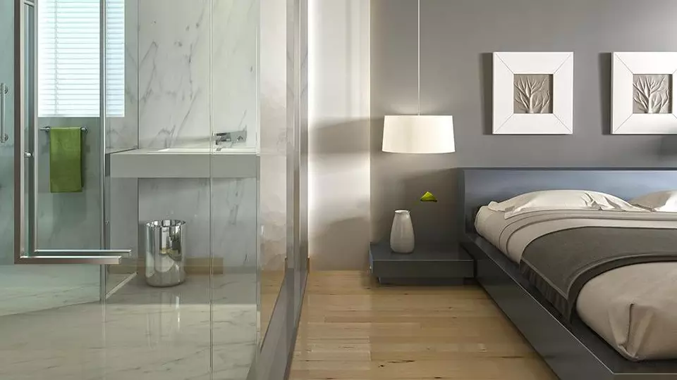 Sklo do koupelny, skleněná zástěna do sprchy a na vanu, průhledné designové bezpečnostní sklo
